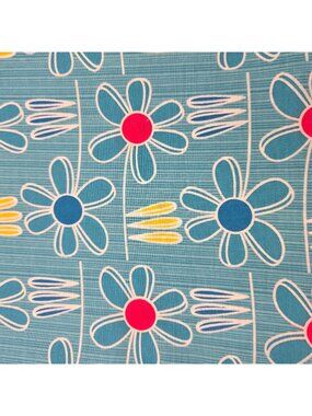 Blue Daisy Print Floral Cotton Fabric Quilting Sewing Material 3 Yards